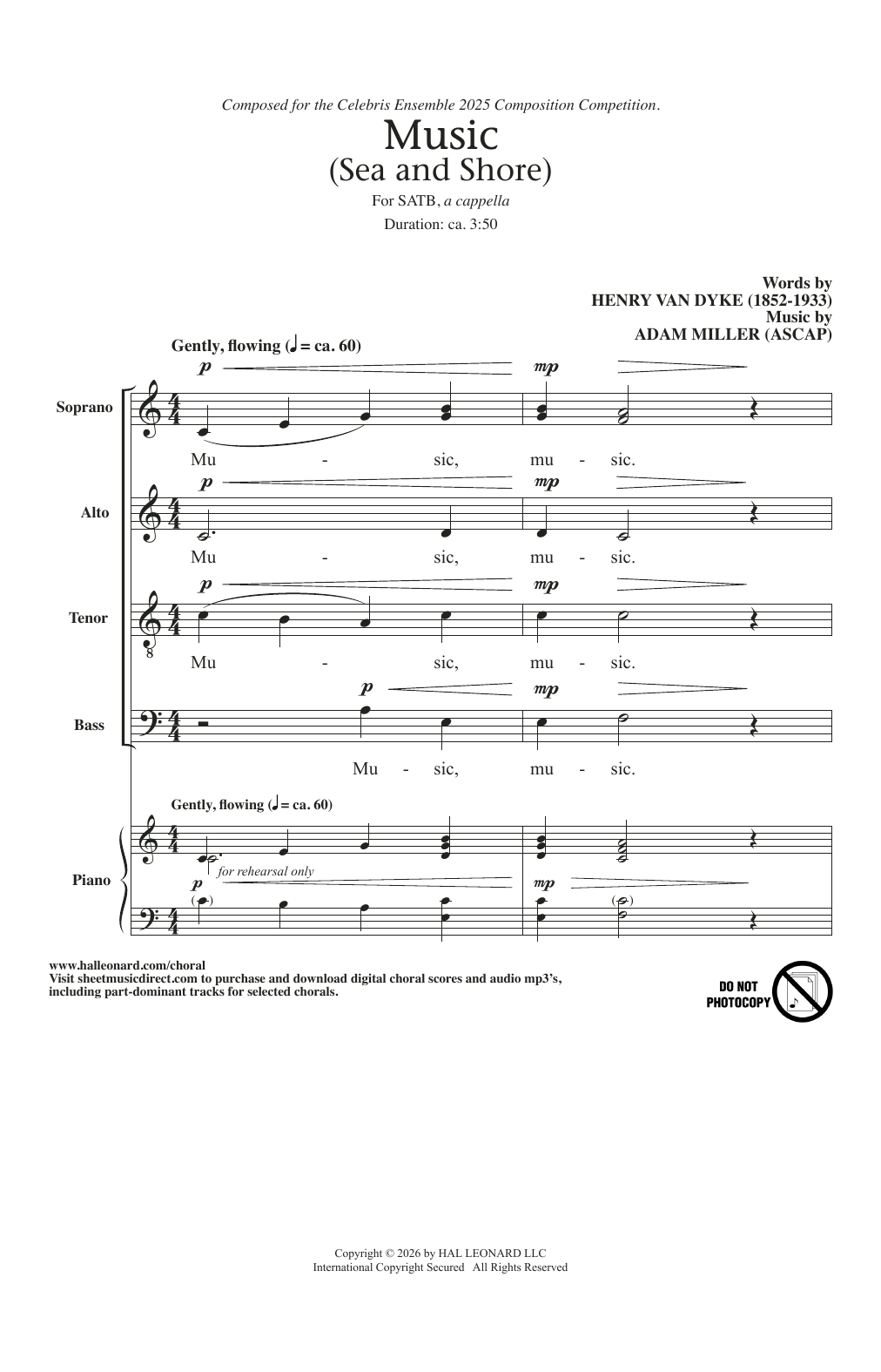 Adam Miller Music (Sea And Shore) Sheet Music Notes & Chords for SATB Choir - Download or Print PDF