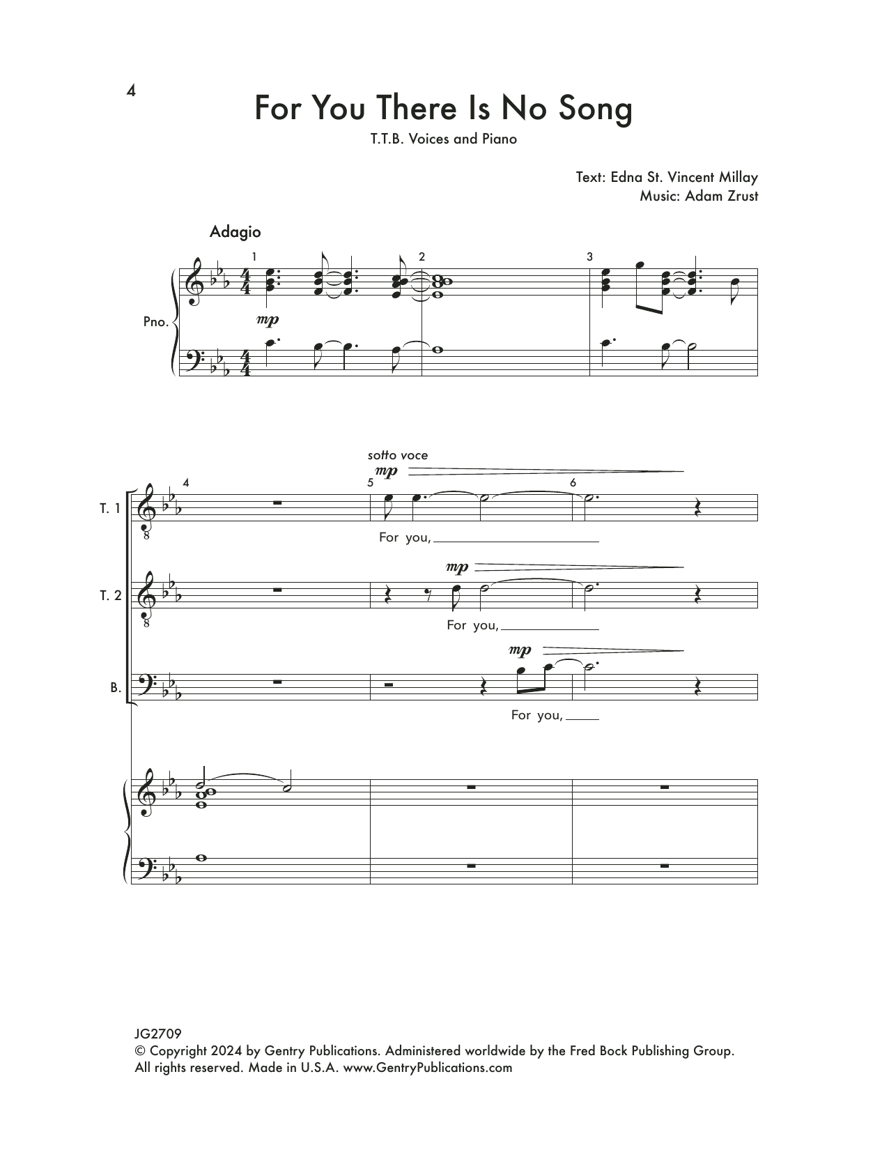 Adam Zrust For You There Is No Song Sheet Music Notes & Chords for Choir - Download or Print PDF