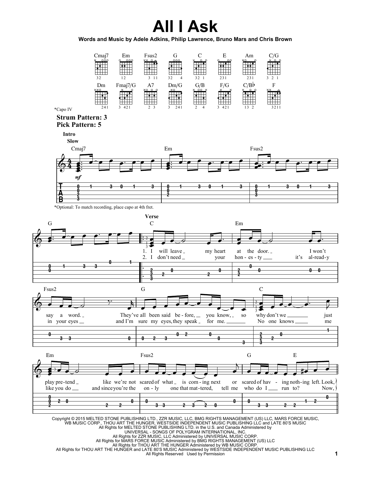 All I Ask sheet music