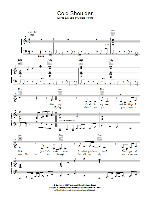 Adele Cold Shoulder Sheet Music Notes & Chords for Clarinet - Download or Print PDF