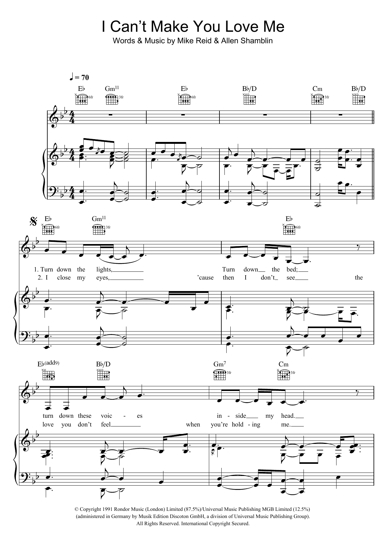Adele I Can't Make You Love Me Sheet Music Notes & Chords for Piano, Vocal & Guitar - Download or Print PDF