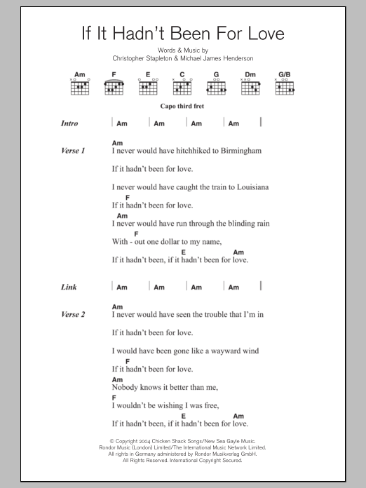 Adele If It Hadn't Been For Love Sheet Music Notes & Chords for Lyrics & Chords - Download or Print PDF