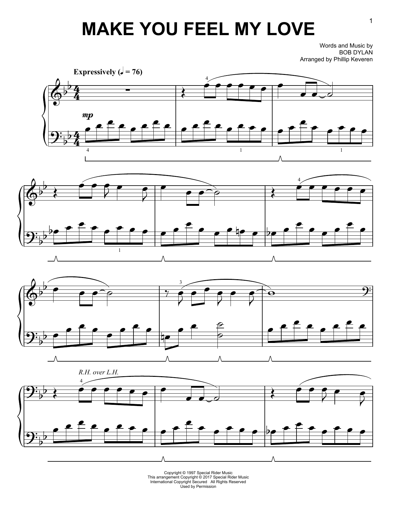 Adele Make You Feel My Love [Classical version] (arr. Phillip Keveren) Sheet Music Notes & Chords for Easy Piano - Download or Print PDF