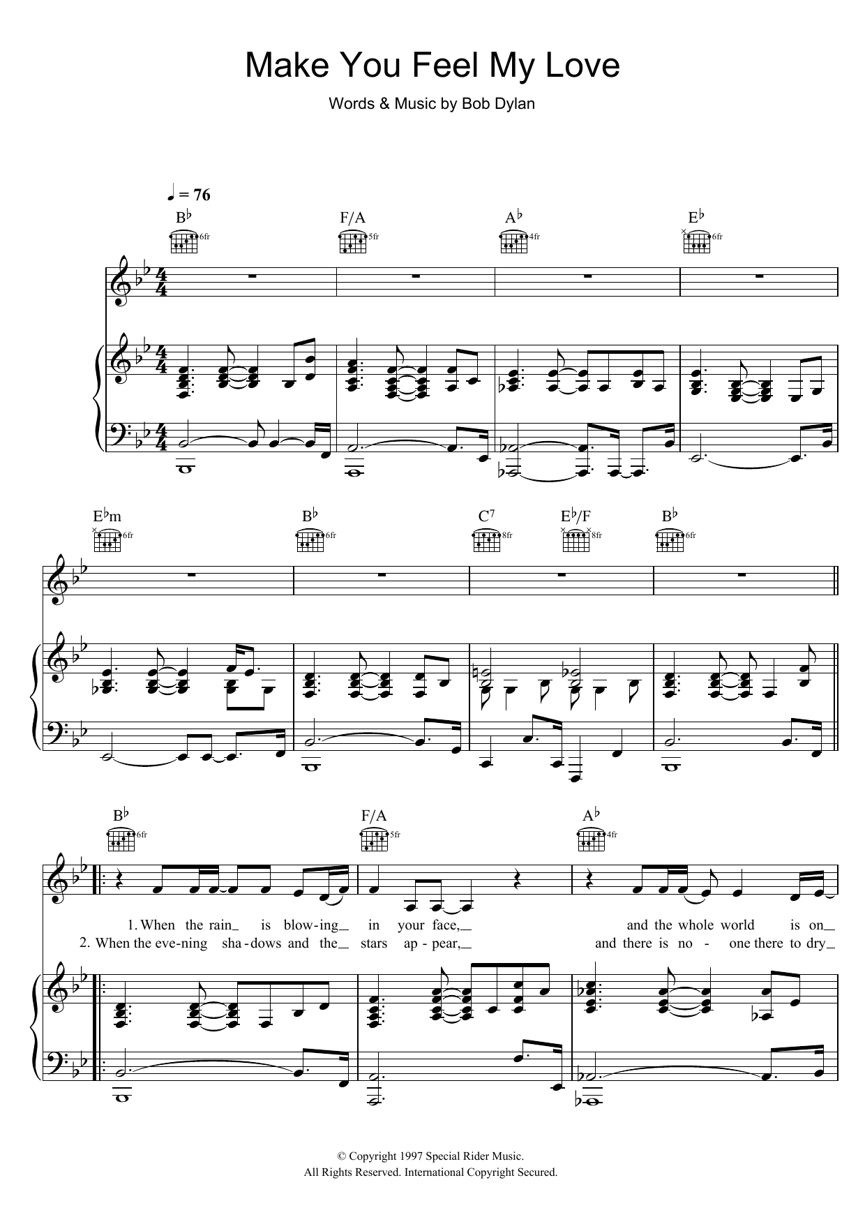 Adele Make You Feel My Love sheet music notes and chords. Download Printable PDF.