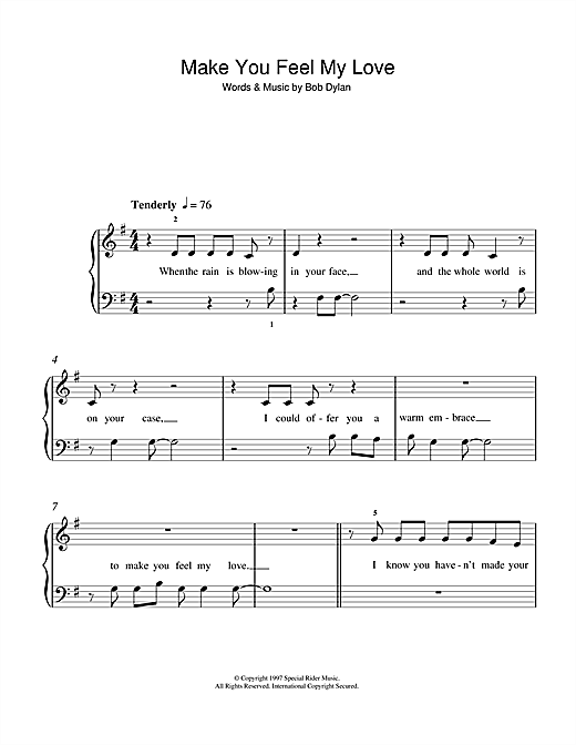 Make You Feel My Love - Guitar Chords/Lyrics