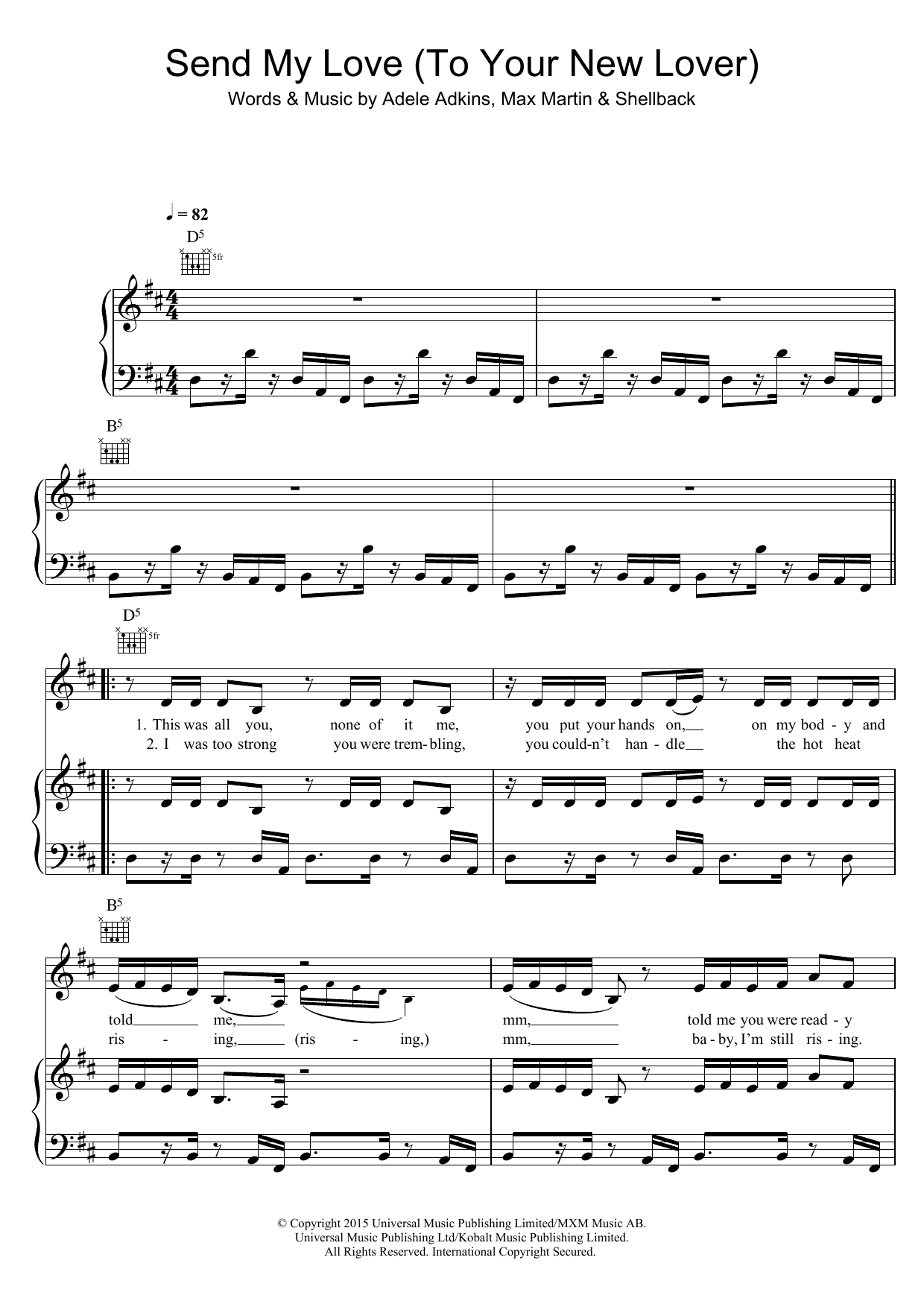 Adele Send My Love (To Your New Lover) Sheet Music Notes & Chords for Guitar Tab Play-Along - Download or Print PDF