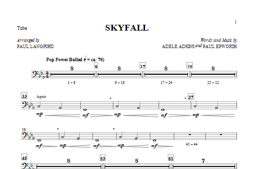 Skyfall (arr. Paul Langford) - Tuba sheet music