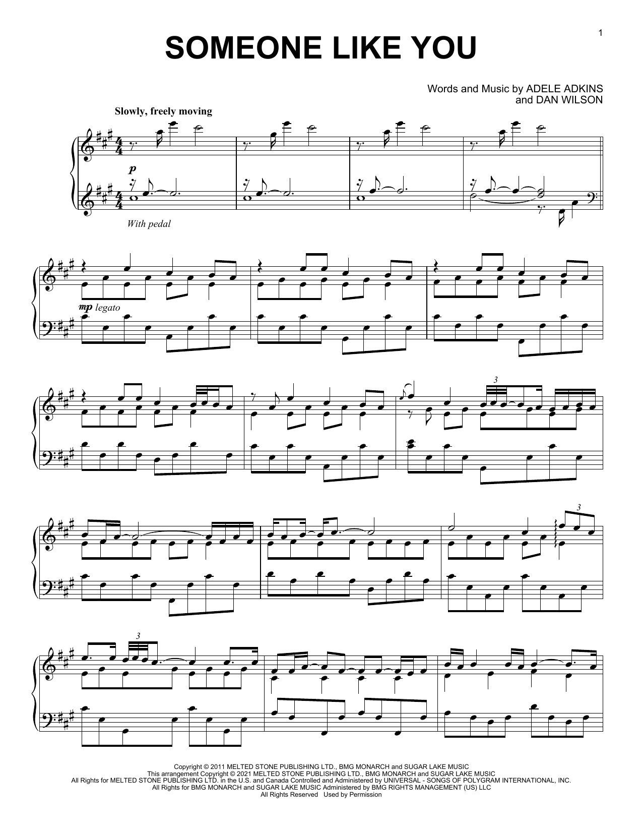 Adele Someone Like You [Classical version] Sheet Music Notes & Chords for Piano Solo - Download or Print PDF
