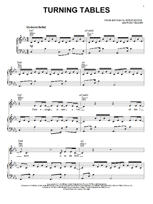 Adele Turning Tables Sheet Music Notes & Chords for Violin - Download or Print PDF