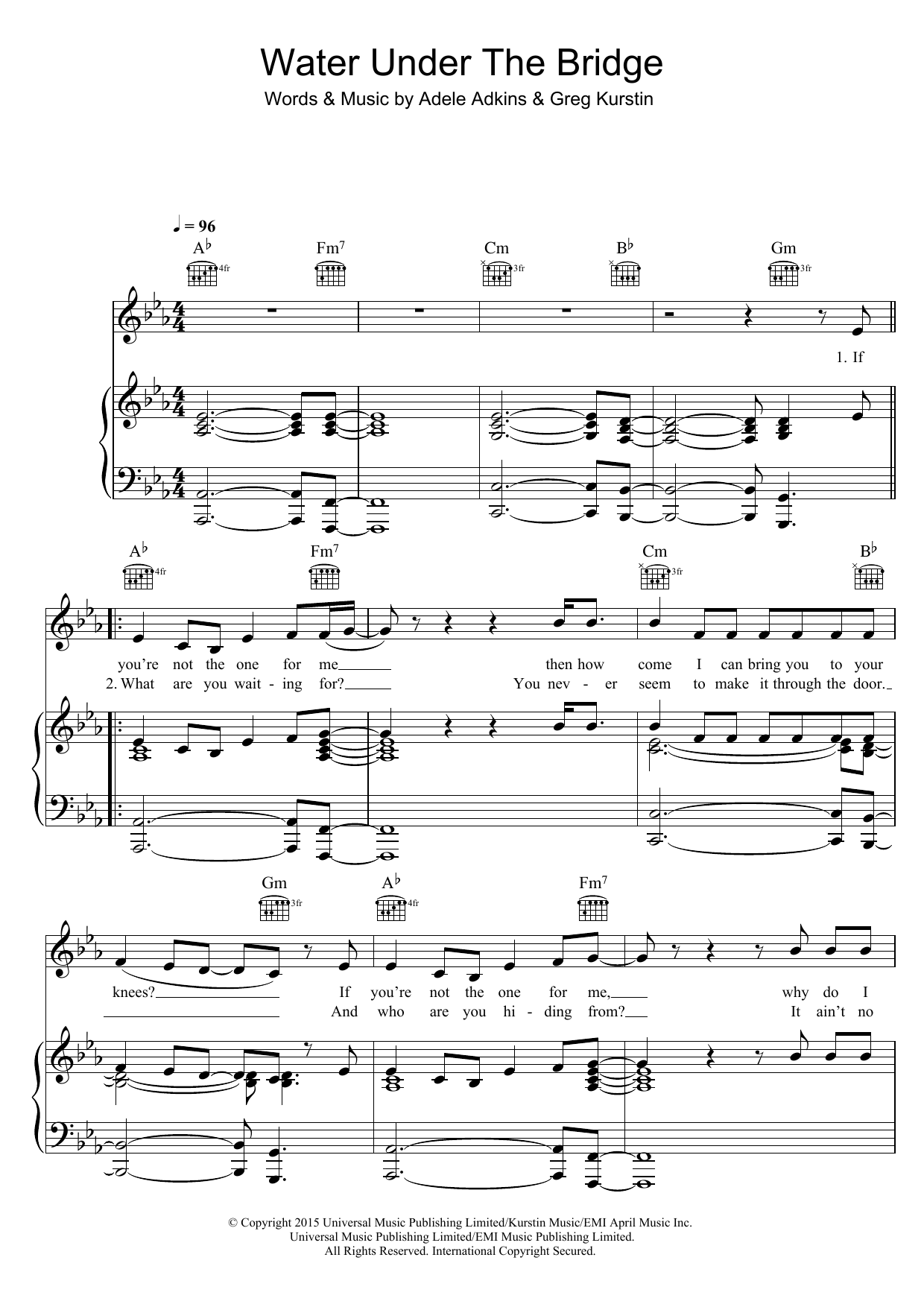 Adele Water Under The Bridge Sheet Music Notes & Chords for Super Easy Piano - Download or Print PDF