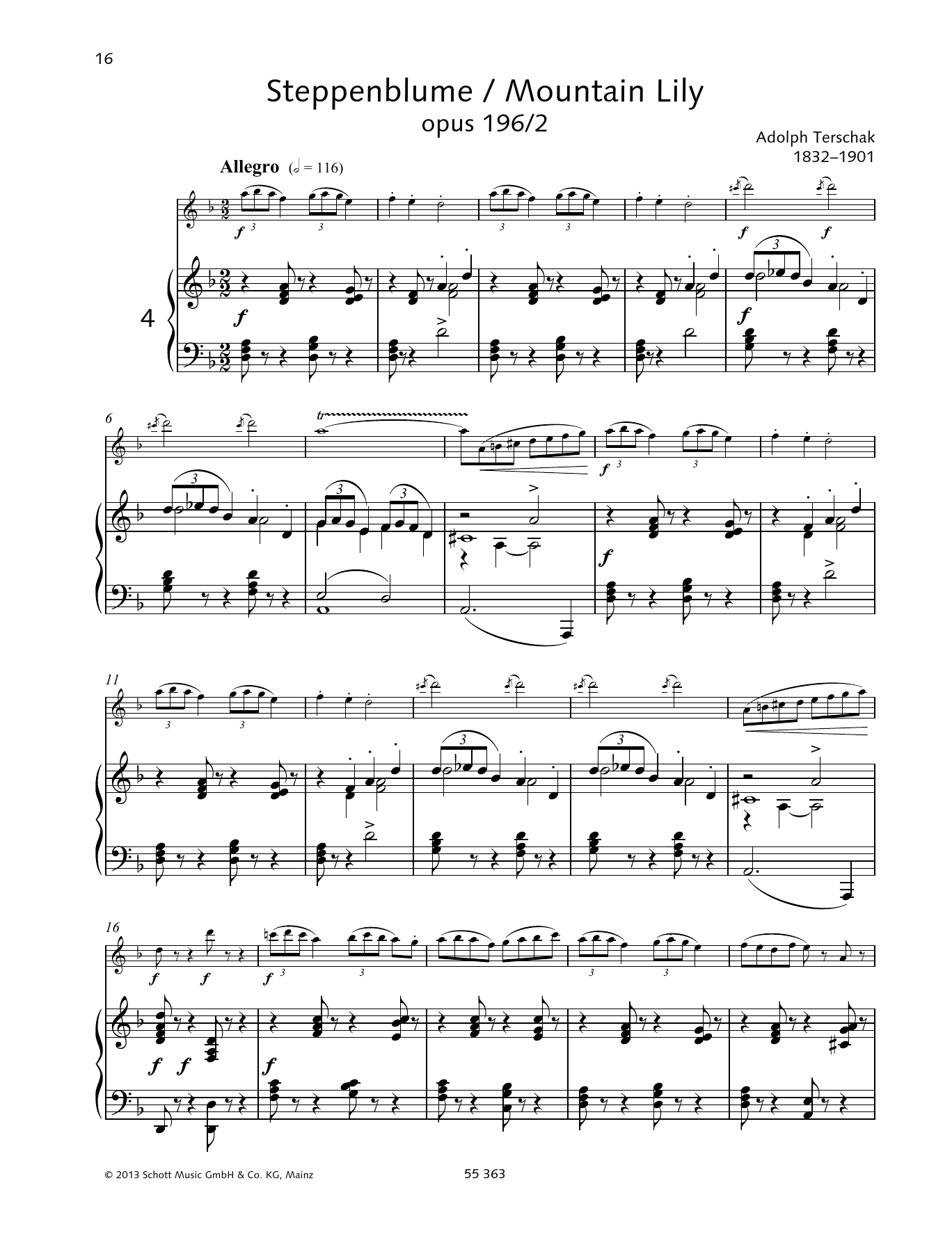 Adolf Terschak Mountain Lily Sheet Music Notes & Chords for Woodwind Solo - Download or Print PDF