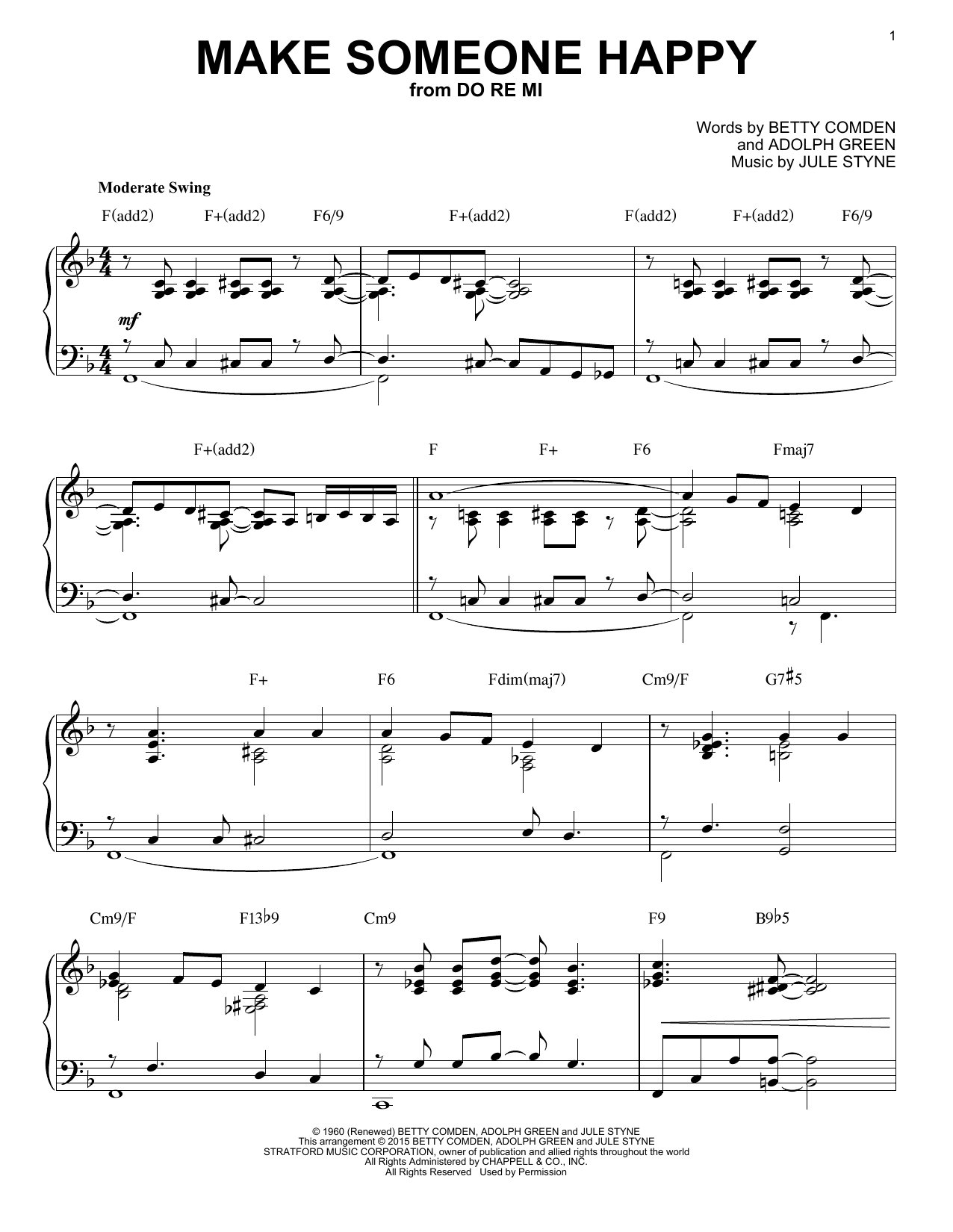Adolph Green Make Someone Happy [Jazz version] (arr. Brent Edstrom) Sheet Music Notes & Chords for Piano - Download or Print PDF