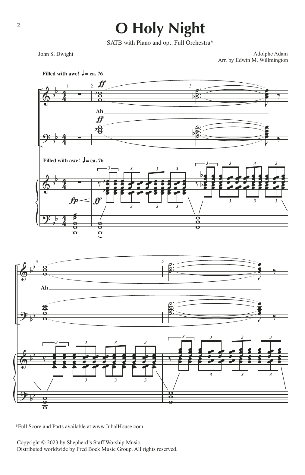 Adolphe Adam O Holy Night (arr. Edwin M. Willmington) Sheet Music Notes & Chords for SATB Choir - Download or Print PDF