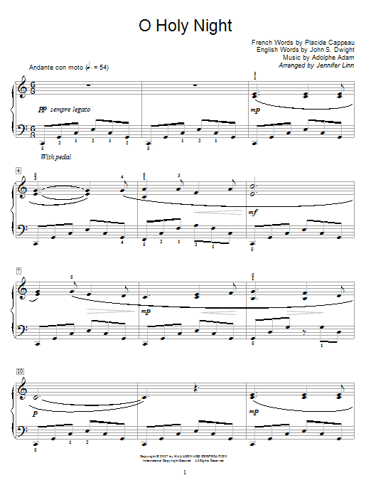 Adolphe Adam O Holy Night Sheet Music Notes & Chords for Educational Piano - Download or Print PDF