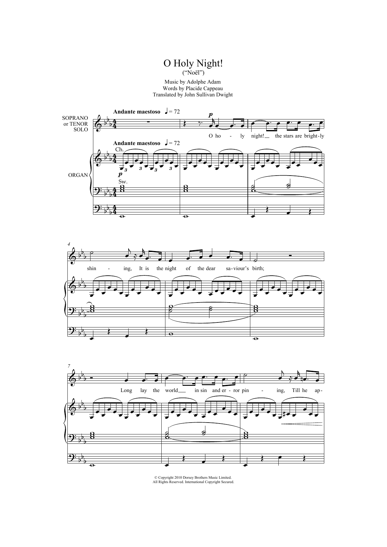 Adolphe Adam O Holy Night (arr. John E. West) Sheet Music Notes & Chords for SATB - Download or Print PDF