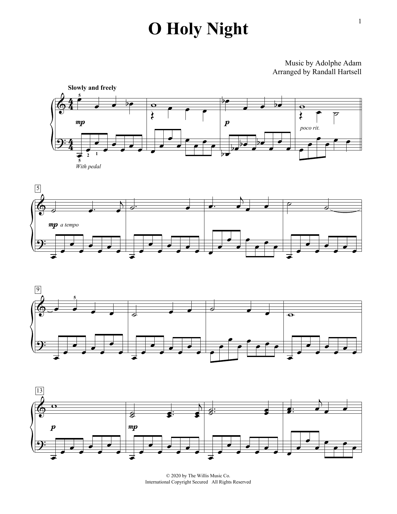 Adolphe Adam O Holy Night (arr. Randall Hartsell) Sheet Music Notes & Chords for Educational Piano - Download or Print PDF