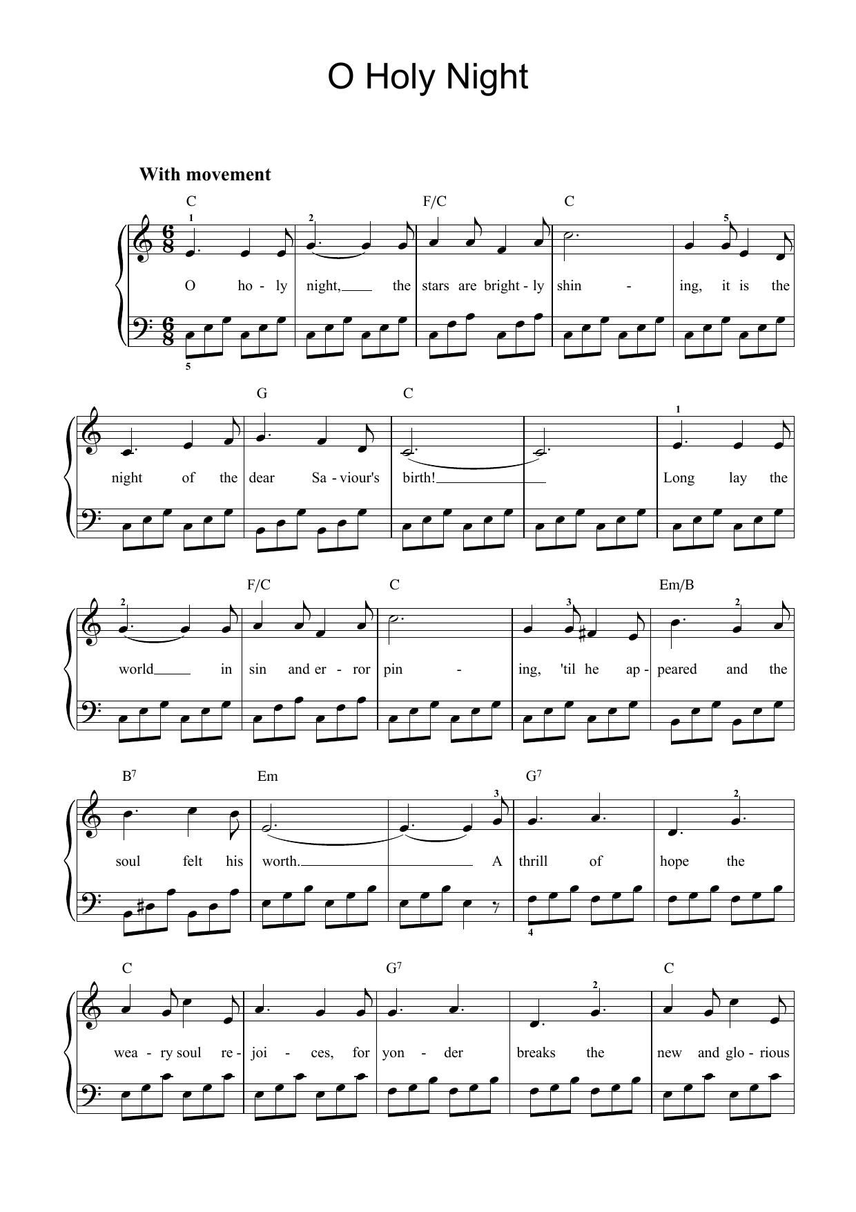 Adolphe Adam O Holy Night Sheet Music Notes & Chords for Clarinet and Piano - Download or Print PDF