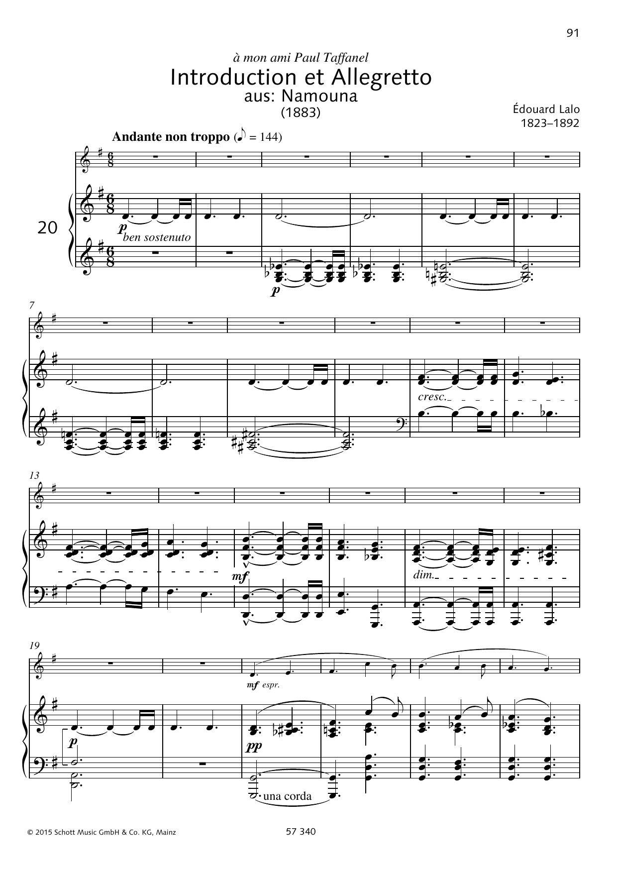 Àdouard Lalo Introduction et Allegretto Sheet Music Notes & Chords for Woodwind Solo - Download or Print PDF