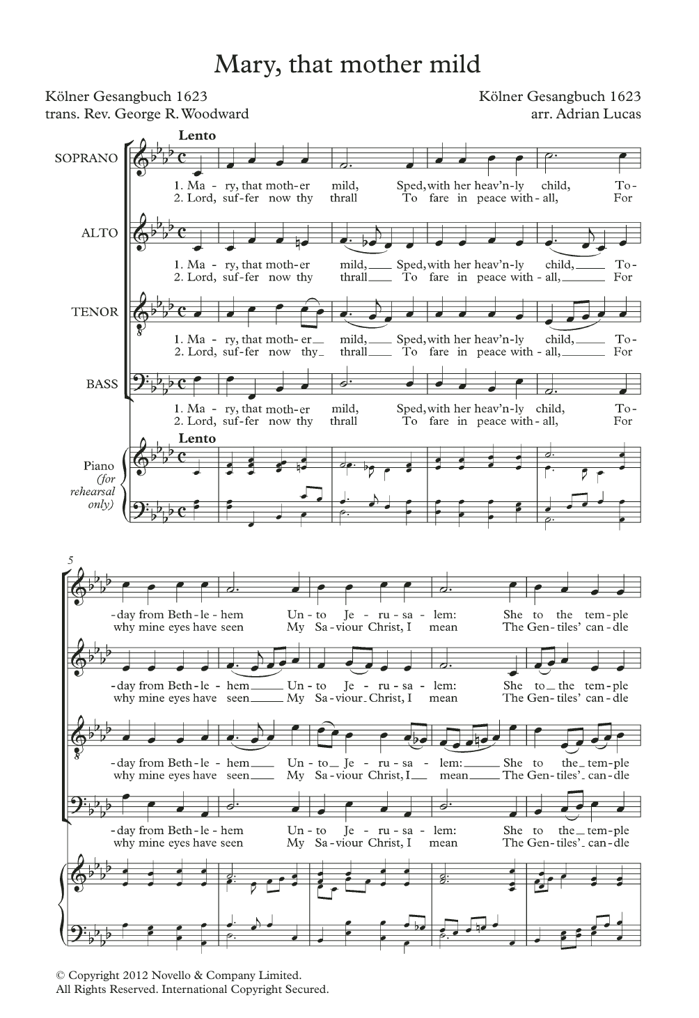 Adrian Lucas Mary, That Mother Mild Sheet Music Notes & Chords for SATB Choir - Download or Print PDF