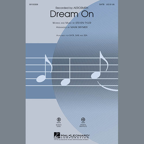 Aerosmith, Dream On (arr. Mark Brymer) - Alto Sax, Choral Instrumental Pak