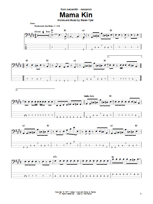 Preview Aerosmith Mama Kin Rock sheet music, notes and chords for Drums Transcription, SKU: 175826 Mama Kin sheet music
