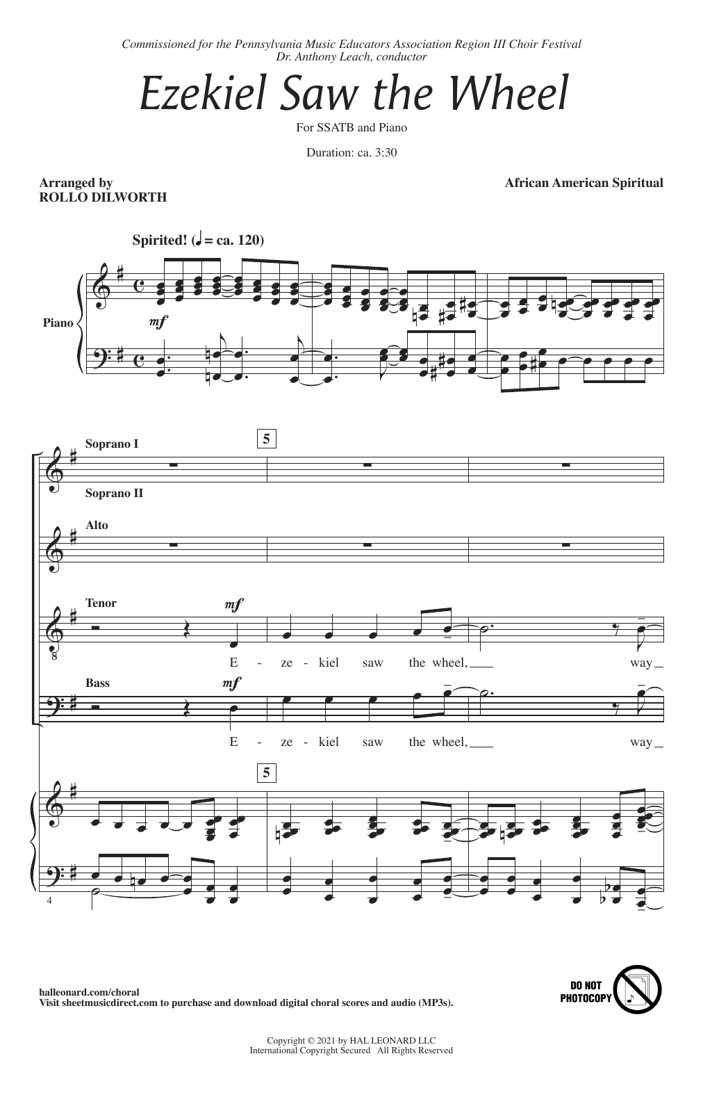 African American Spiritual Ezekial Saw The Wheel (arr. Rollo Dilworth) Sheet Music Notes & Chords for SATB Choir - Download or Print PDF