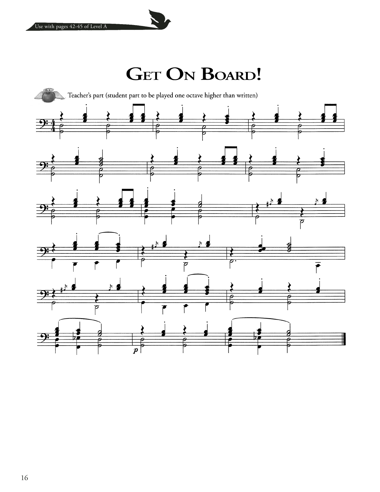 African American Spiritual Get On Board! Sheet Music Notes & Chords for Piano Method - Download or Print PDF