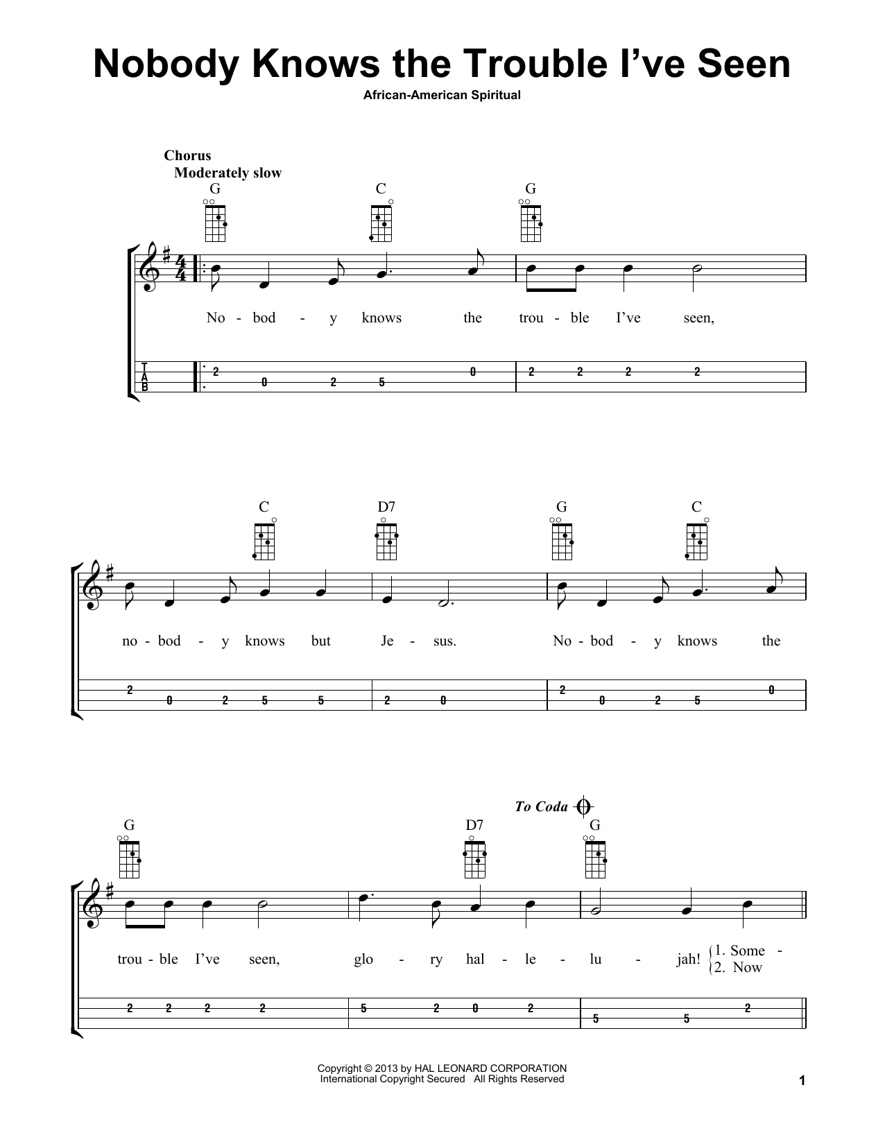 African American Spiritual Nobody Knows The Trouble I've Seen (arr. Bobby Westfall) Sheet Music Notes & Chords for Mandolin - Download or Print PDF