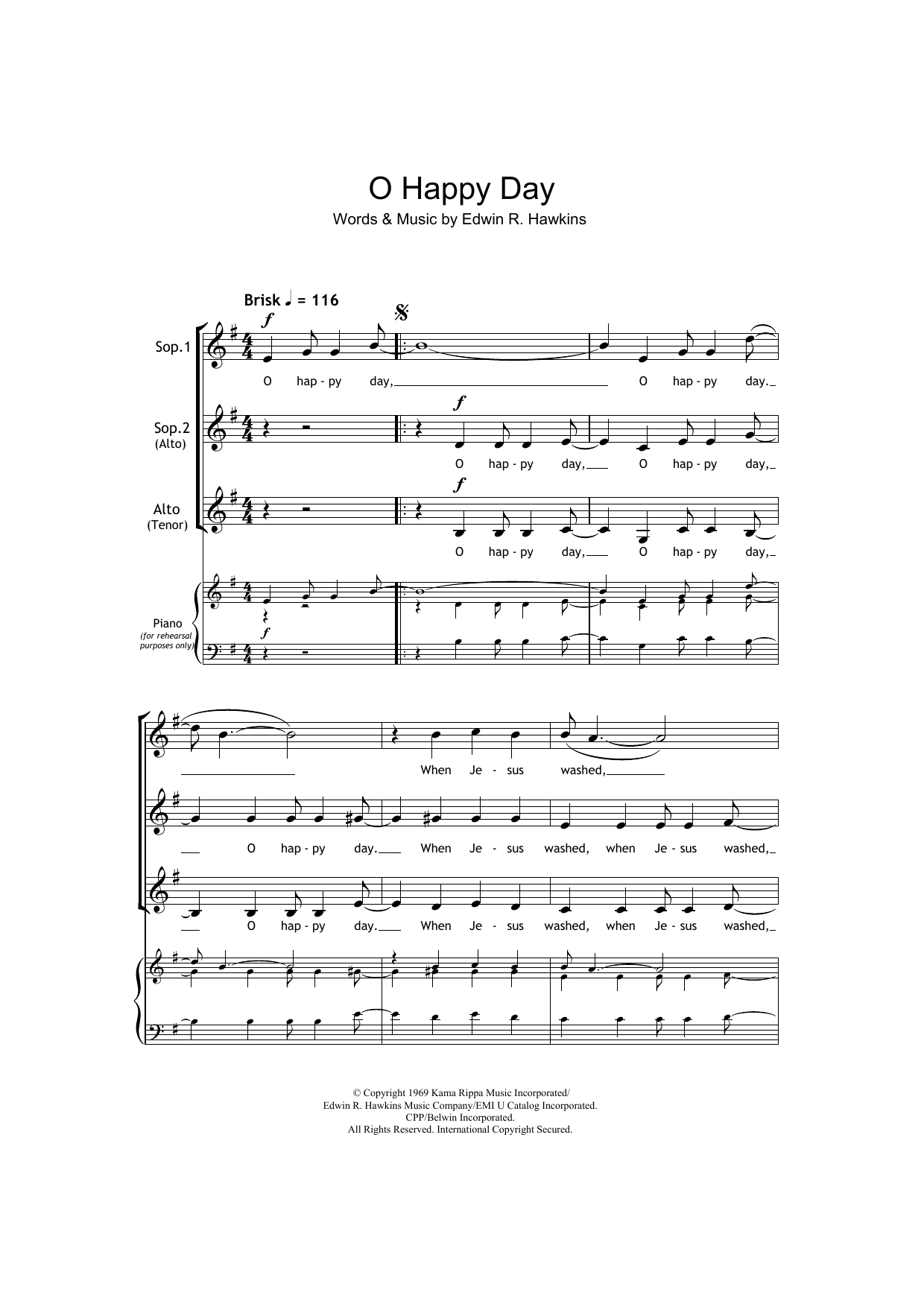 African-American Spiritual Oh Happy Day (arr. Barrie Carson Turner) Sheet Music Notes & Chords for SSA - Download or Print PDF
