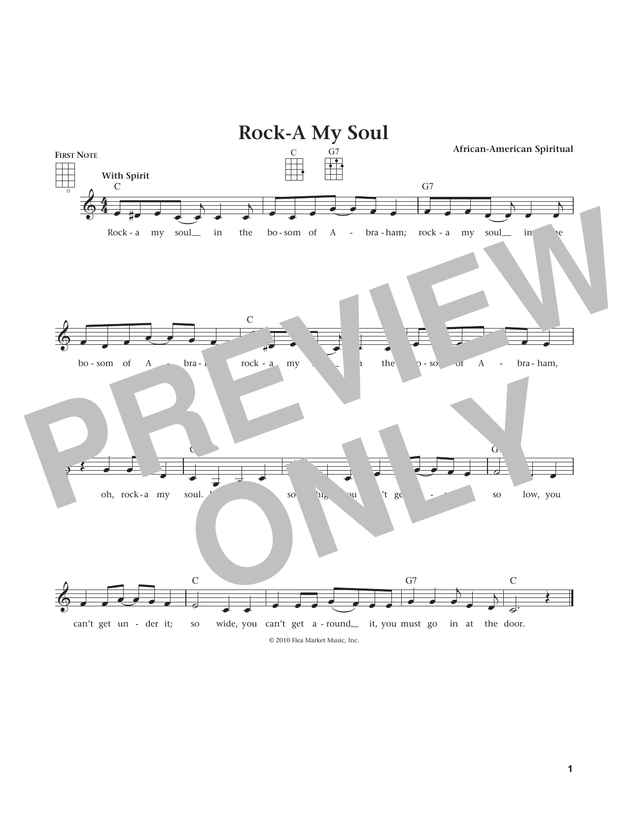 African-American Spiritual Rock-A-My Soul (from The Daily Ukulele) (arr. Liz and Jim Beloff) Sheet Music Notes & Chords for Ukulele - Download or Print PDF