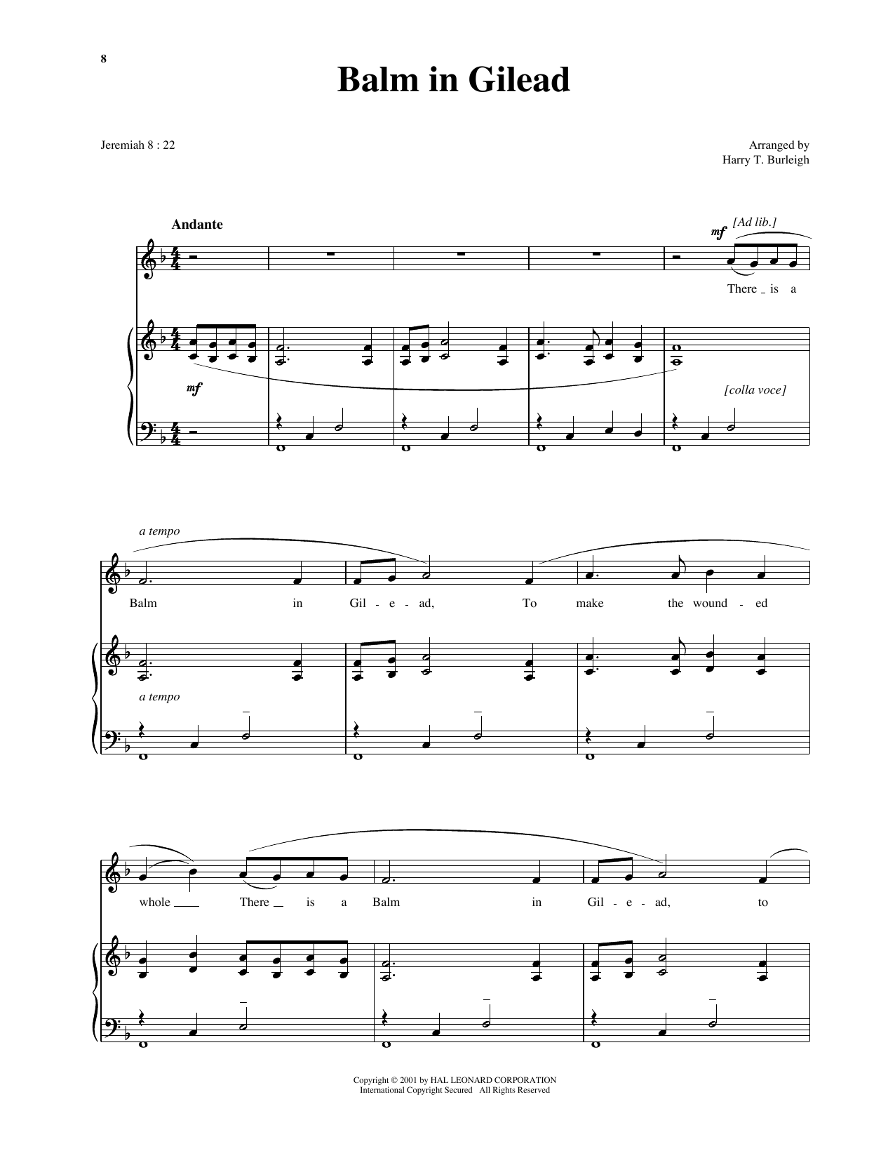 African American Spiritual There Is A Balm In Gilead (arr. Harry T. Burleigh) Sheet Music Notes & Chords for Piano & Vocal - Download or Print PDF