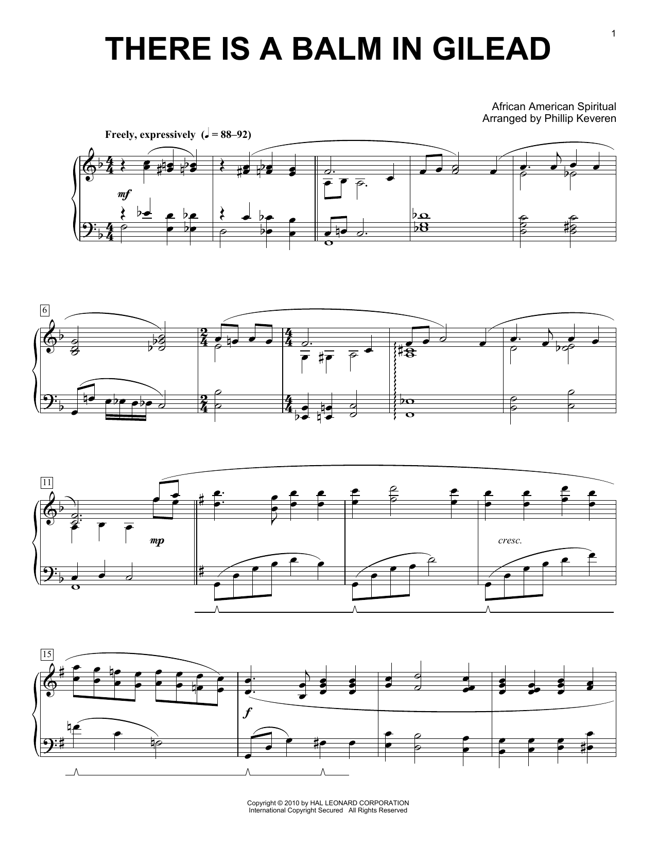 African-American Spiritual There Is A Balm In Gilead Sheet Music Notes & Chords for Piano - Download or Print PDF