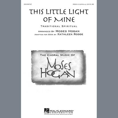 African-American Spiritual, This Little Light Of Mine (arr. Moses Hogan), SSA