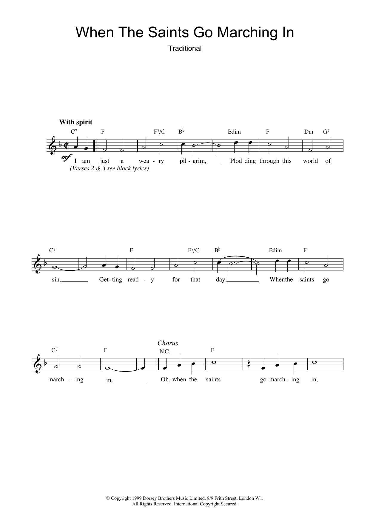 African-American Spiritual When The Saints Go Marching In Sheet Music Notes & Chords for Clarinet - Download or Print PDF