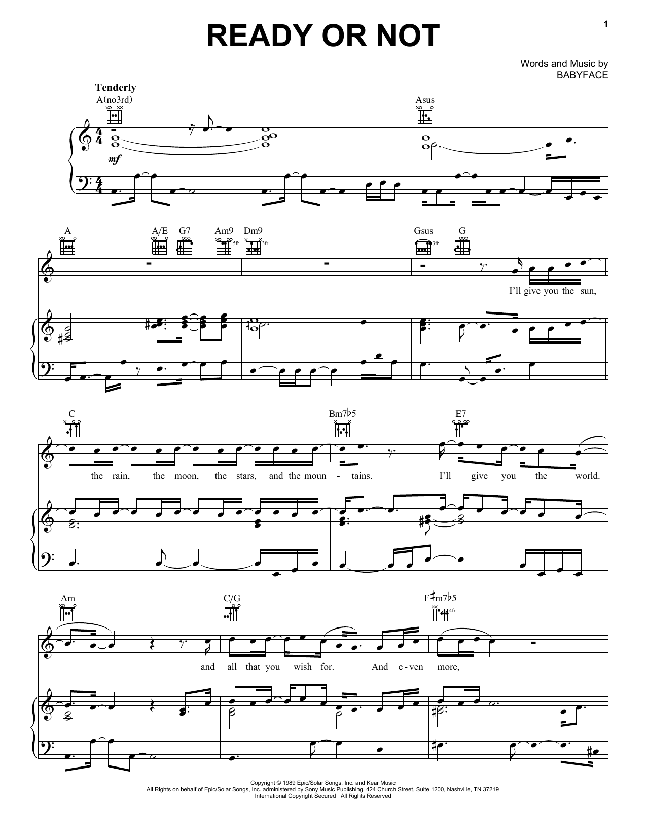 After 7 Ready Or Not Sheet Music Notes & Chords for Piano, Vocal & Guitar Chords (Right-Hand Melody) - Download or Print PDF