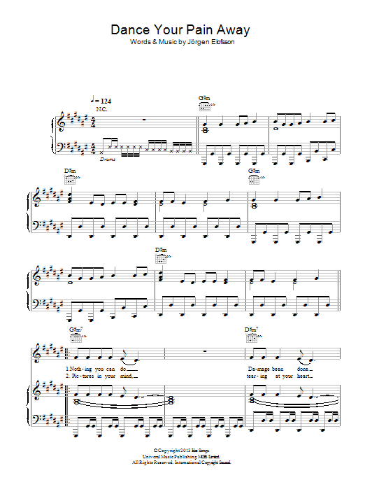 Agnetha Faltskog Dance Your Pain Away Sheet Music Notes & Chords for Piano, Vocal & Guitar (Right-Hand Melody) - Download or Print PDF Agnetha Faltskog Dance Your Pain Away Sheet Music Notes & Chords for Piano, Vocal & Guitar (Right-Hand Melody) - Download or Print PDF