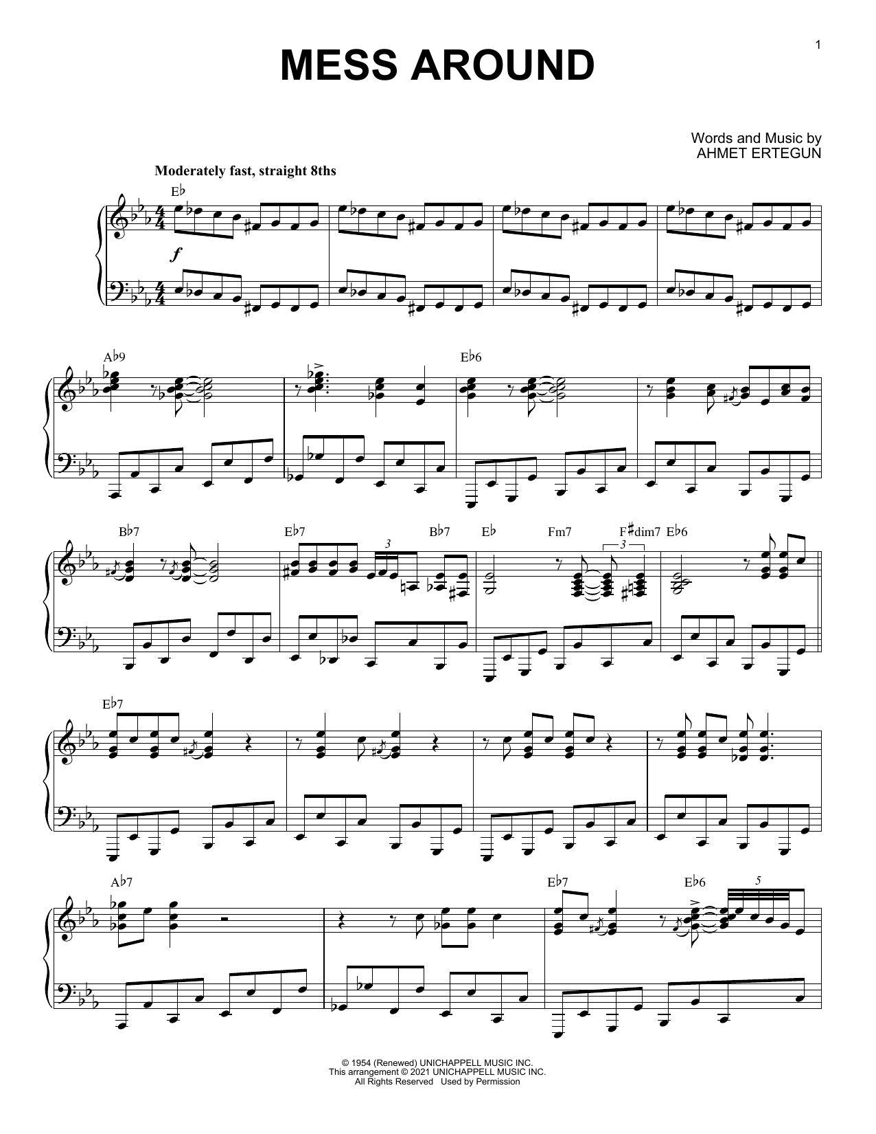 Ahmet Ertegun Mess Around (arr. Brent Edstrom) Sheet Music Notes & Chords for Piano Solo - Download or Print PDF