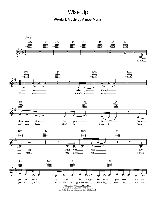 Wise Up (from Magnolia) sheet music