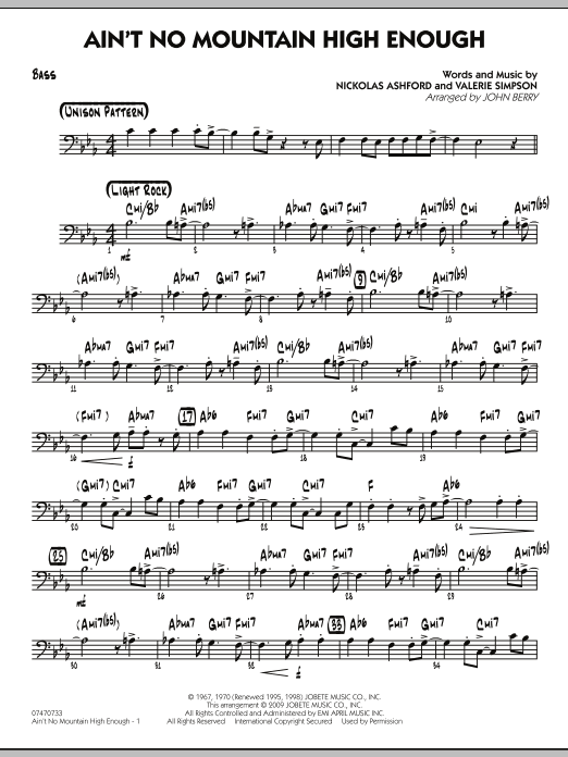 John Berry Ain T No Mountain High Enough Bass Sheet Music Download Pdf Score 273707