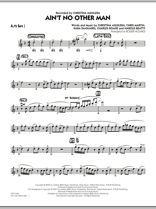 Roger Holmes Ain T No Other Man Alto Sax 1 Sheet Music Download Pdf Score 293712