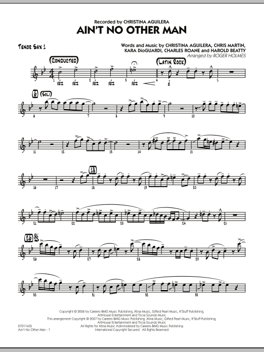 Roger Holmes Ain T No Other Man Tenor Sax 1 Sheet Music Download Pdf Score 293714