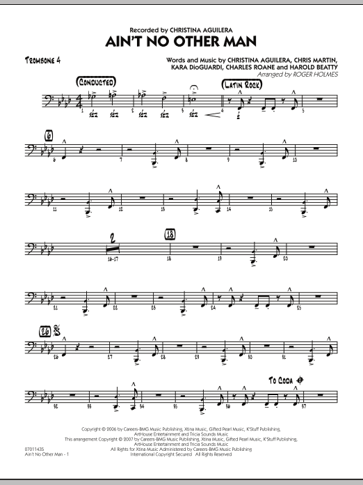 Roger Holmes Ain T No Other Man Trombone 4 Chords Sheet Music Notes Download Pop Jazz Ensemble Pdf Print 293724