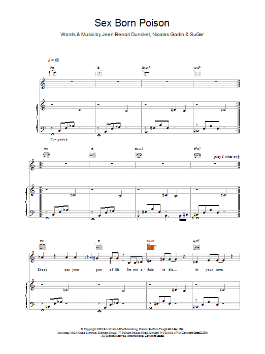 Air Sex Born Poison sheet music notes and chords. Download Printable PDF.