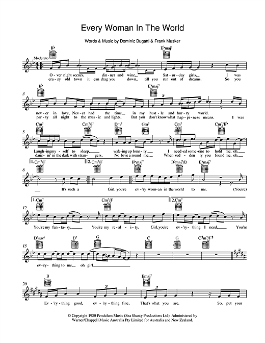 Every Woman In The World sheet music