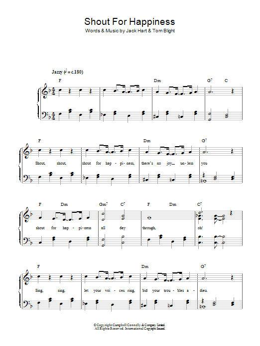 Al Bowlly Shout For Happiness Sheet Music Notes & Chords for Easy Piano - Download or Print PDF