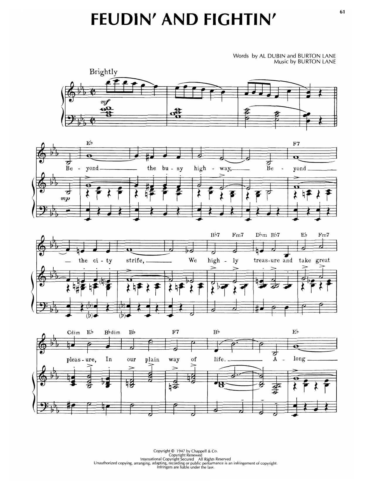 Al Dubin Feudin' And Fightin' Sheet Music Notes & Chords for Piano, Vocal & Guitar Chords (Right-Hand Melody) - Download or Print PDF Al Dubin Feudin' And Fightin' Sheet Music Notes & Chords for Piano, Vocal & Guitar Chords (Right-Hand Melody) - Download or Print PDF