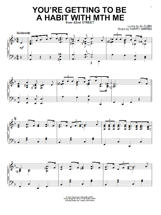 Al Dubin You're Getting To Be A Habit With Me Sheet Music Notes & Chords for Piano - Download or Print PDF