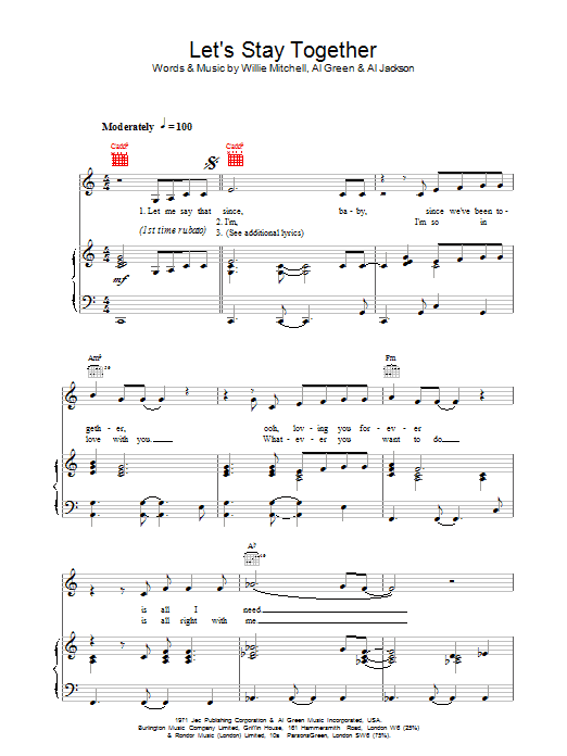 Al Green Let's Stay Together Sheet Music Notes & Chords for Alto Saxophone - Download or Print PDF