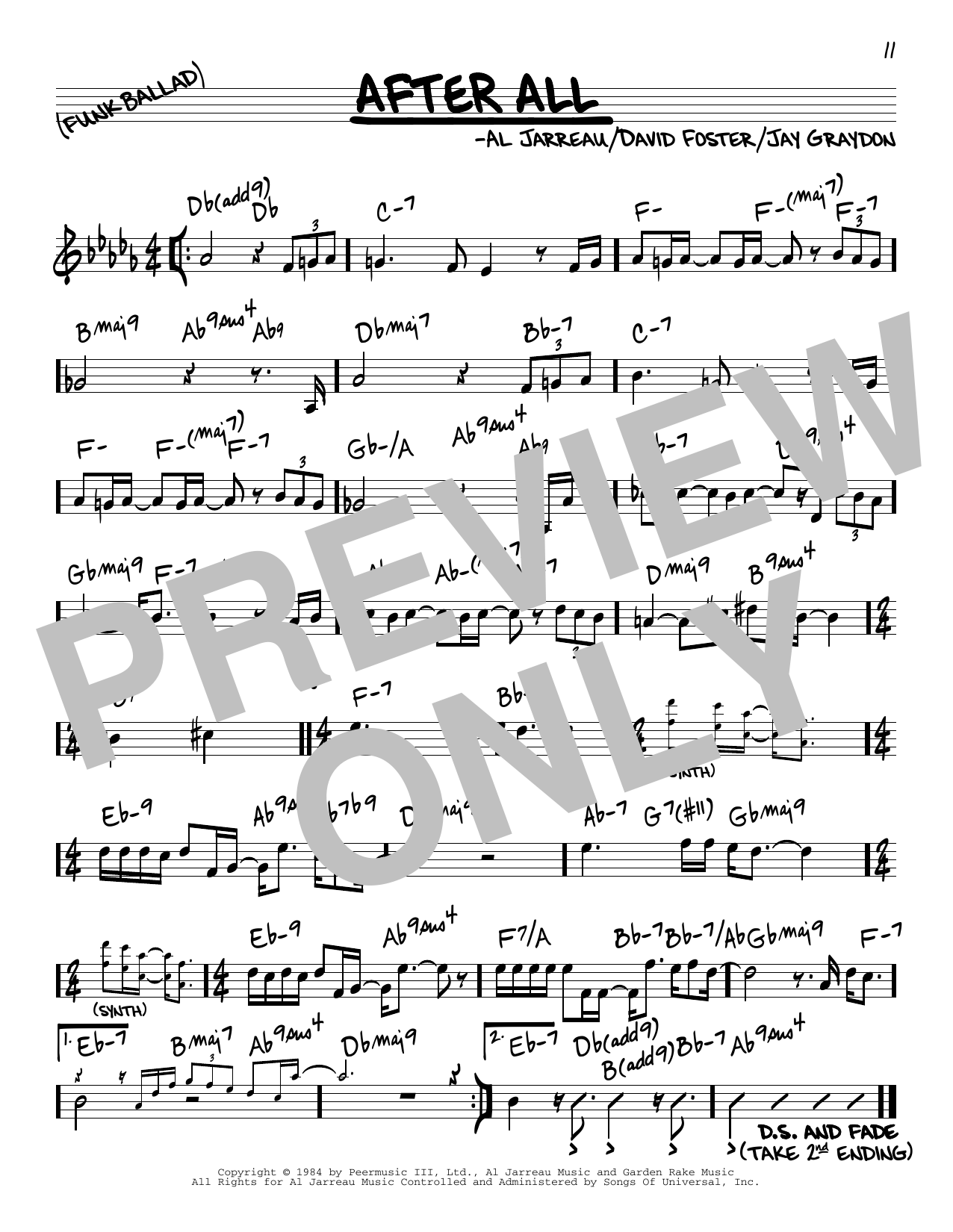 Al Jarreau After All Sheet Music Notes & Chords for Real Book – Melody & Chords - Download or Print PDF Al Jarreau After All Sheet Music Notes & Chords for Real Book – Melody & Chords - Download or Print PDF