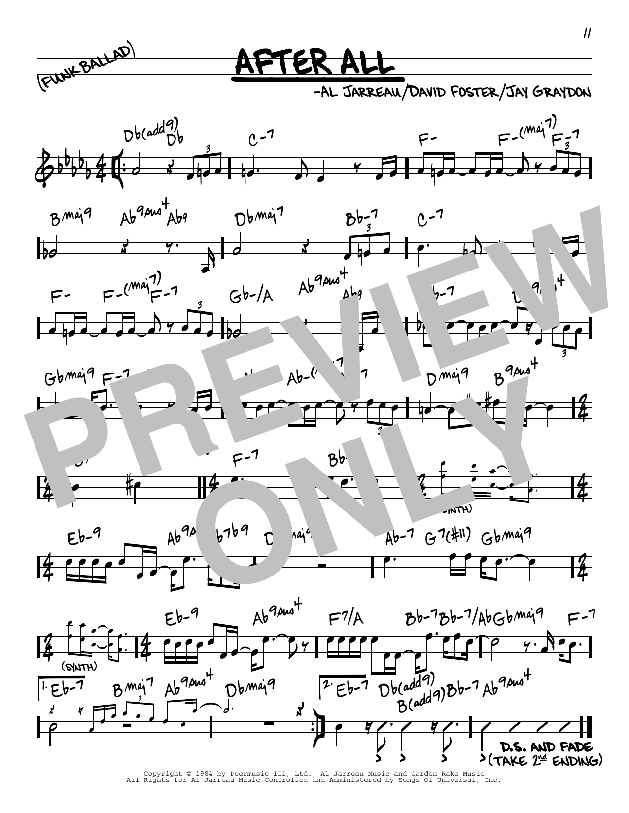 Al Jarreau After All Sheet Music Notes & Chords for Real Book – Melody & Chords - Download or Print PDF